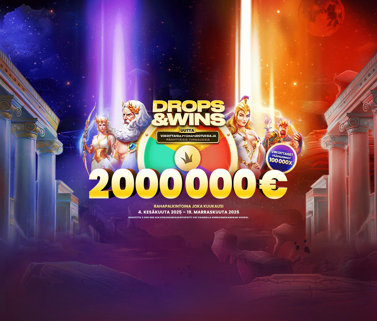 Drops and Wins tablet banner
