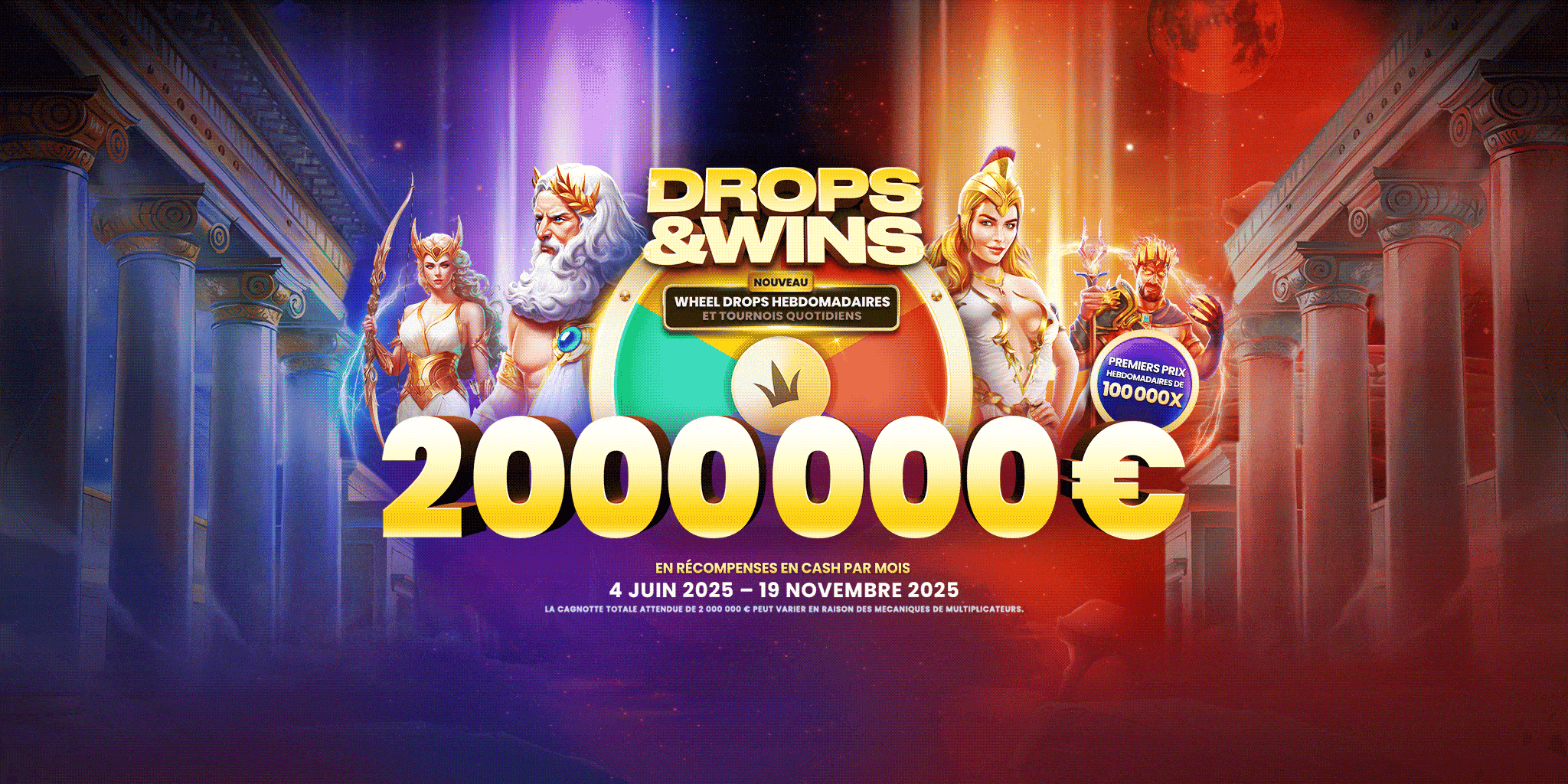 Drops and Wins ultrawide banner
