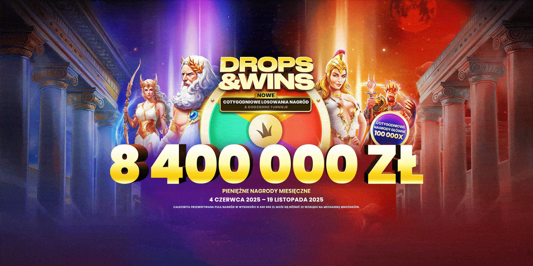 Drops and Wins ultrawide banner