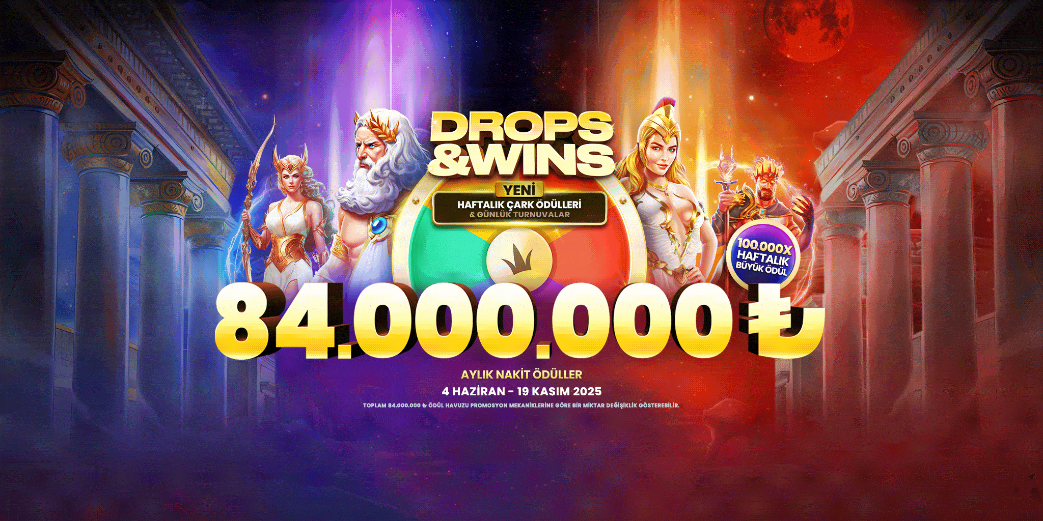 Drops and Wins ultrawide banner